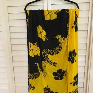 Yellow and Black / Sarong - beach cover up